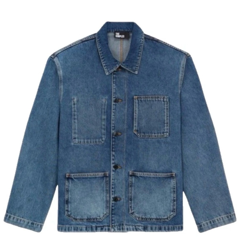 The Kooples Blue Workwear Denim Jacket barn coat- chore jacket Size Medium